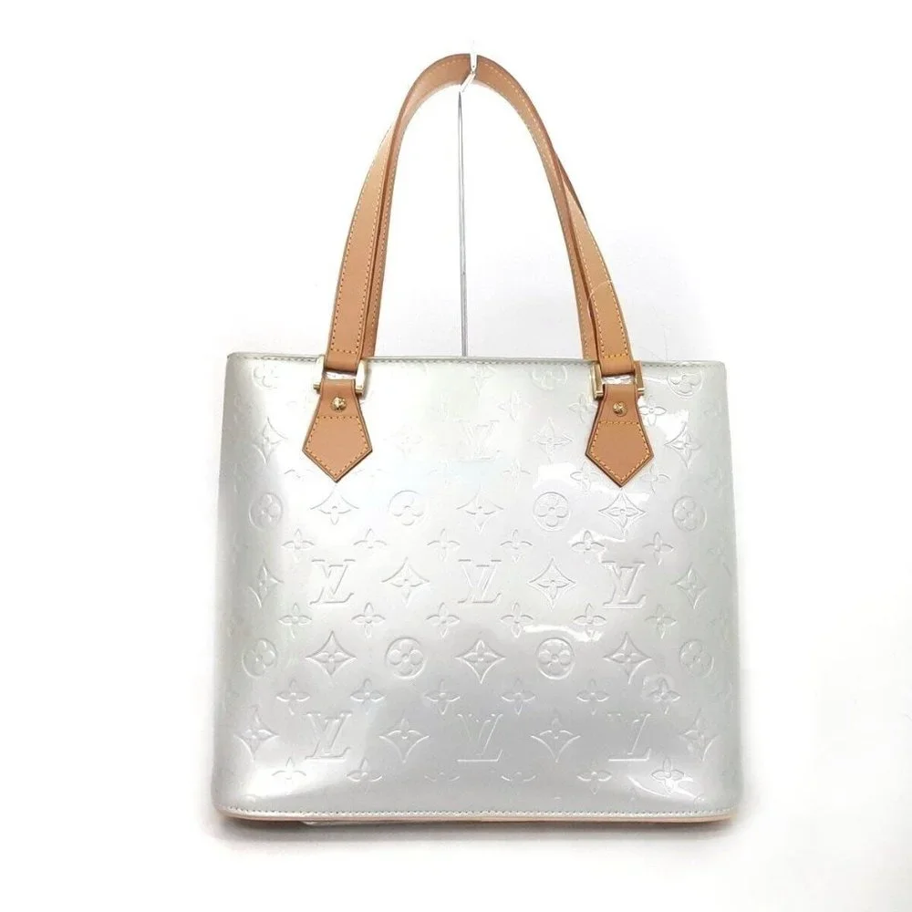 100% Authentic LOUIS VUITTON Houston Gris Monogram Leather Vernis Tote Bag - Picture 1 of 10